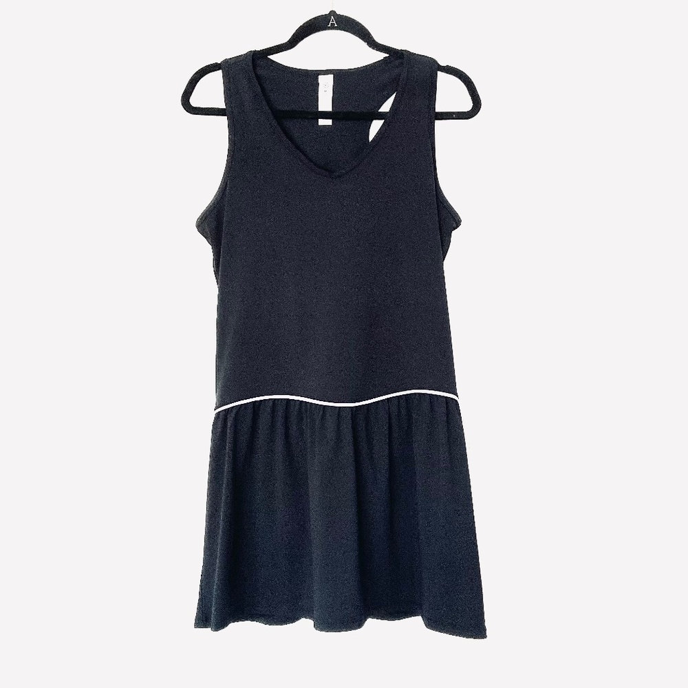 NANETTE LEPORE Black Sleeveless Active Sports Drop Waist Racerback Dress Sz M